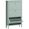 HOMCOM Modern Three-Drawer Shoe Cabinet - Green