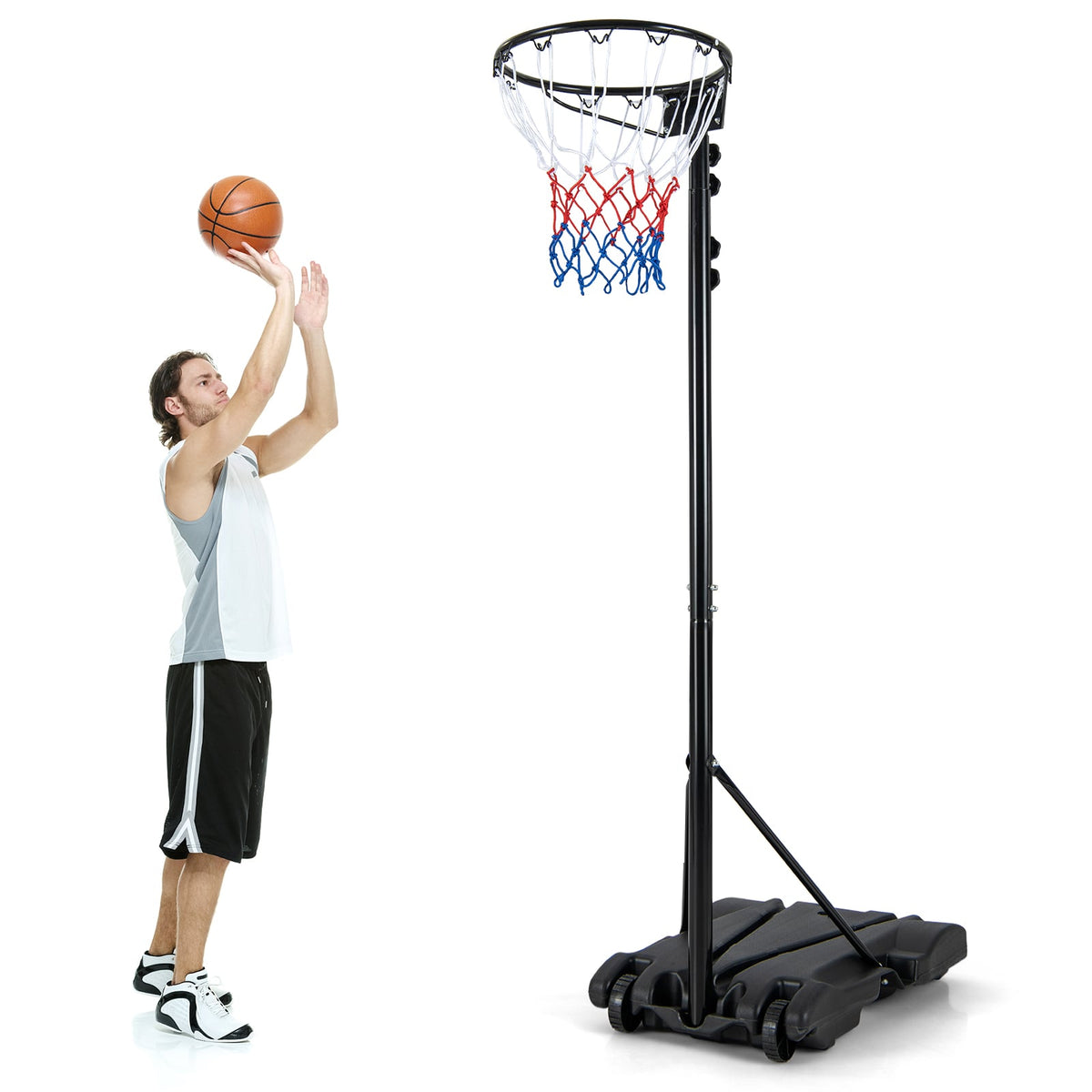 8.5-10 FT Adjustable Basketball Goal with fillable base for kids teenagers adults