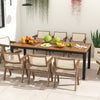 8-Person Outdoor Dining Table with Umbrella Hole for Garden Poolside
