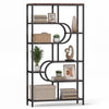 8-Tier Bookshelf Tall Etagere Bookcase with Open Storage Shelves-Brown