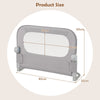 80 cm Long Adjustable Baby Bed Rail Guard with Extra Buckle-Grey