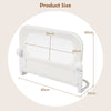 80 cm Long Adjustable Baby Bed Rail Guard with Extra Buckle-White