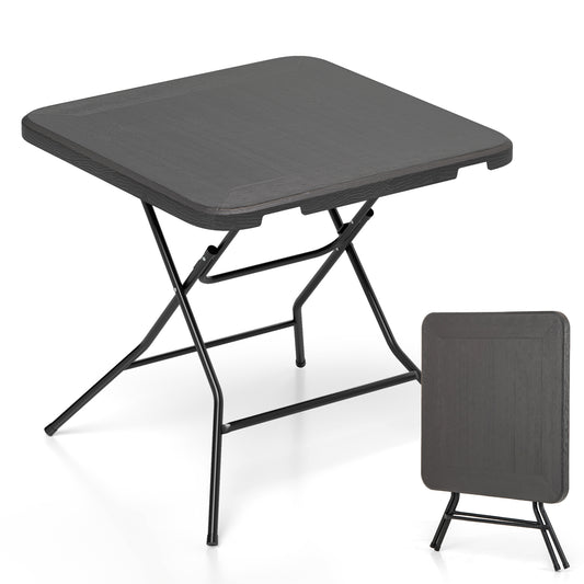 80 cm Square Folding Picnic Table shown open and folded