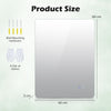 80 cm x 60 cm Rectangle LED Lighted Mirror Wall Mounted Mirror