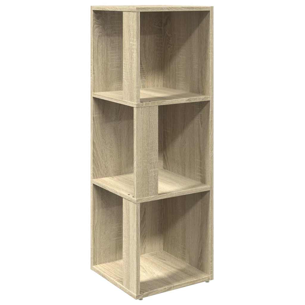 The corner cabinet shown from the side with a light wood grain effect