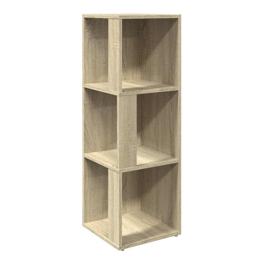 The corner cabinet shown from the side with a light wood grain effect