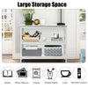 Industrial 3-Tier Console Table with Storage Shelf-White