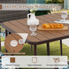 80 x 80 cm Large Outdoor Dining Table with Wood-Plastic Tabletop