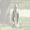 80cm Virgin Mary Statue with Aged Finish for Yard Patio-White