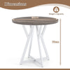 80cm Round Dining Table with Metal Pedestal Base and Adjustable Foot Pads-Natural