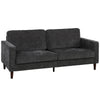 HOMCOM 3 Seater Sofa Button Tufted Upholstered Velvet Couch with Wood Legs for Living Room, Dark Grey