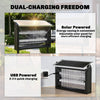 Outsunny Solar Bug Zapper Outdoor, 3500 V Electric Mosquito Fly Zapper with 4.3 m Cord, Dusk-to-Dawn Control, Black