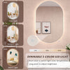 80 x 50 CM Oval LED Wall Mirror with Dimmable 3-Color Lights and Smart Touch