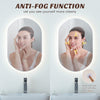 80 x 50 CM Oval LED Wall Mirror with Dimmable 3-Color Lights and Smart Touch