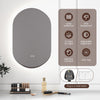 80 x 50 CM Oval LED Wall Mirror with Dimmable 3-Color Lights and Smart Touch