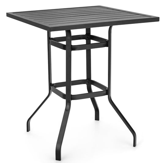 81 cm Patio Bar Height Table with Powder-Coated Tabletop in a plain studio setting