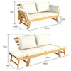 3 in 1 Convertible Cushioned Loveseat Lounger Couch with Pillows-White