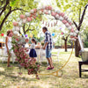 Outsunny 222cm Gold Tone Backdrop Stand, Round Metal Wedding Arch for Birthday Party, Bridal Shower, Graduation, Ceremony