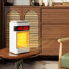 HOMCOM Ceramic Electric Heater, 1500W Fan Space Heater with 3 Modes, 24H Timer, Flame Effect, Oscillation for Bedroom, White
