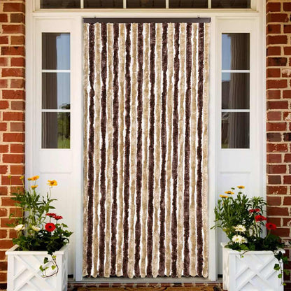 vidaXL Insect Curtain Beige and Light Brown 90x220 cm Chenille 1