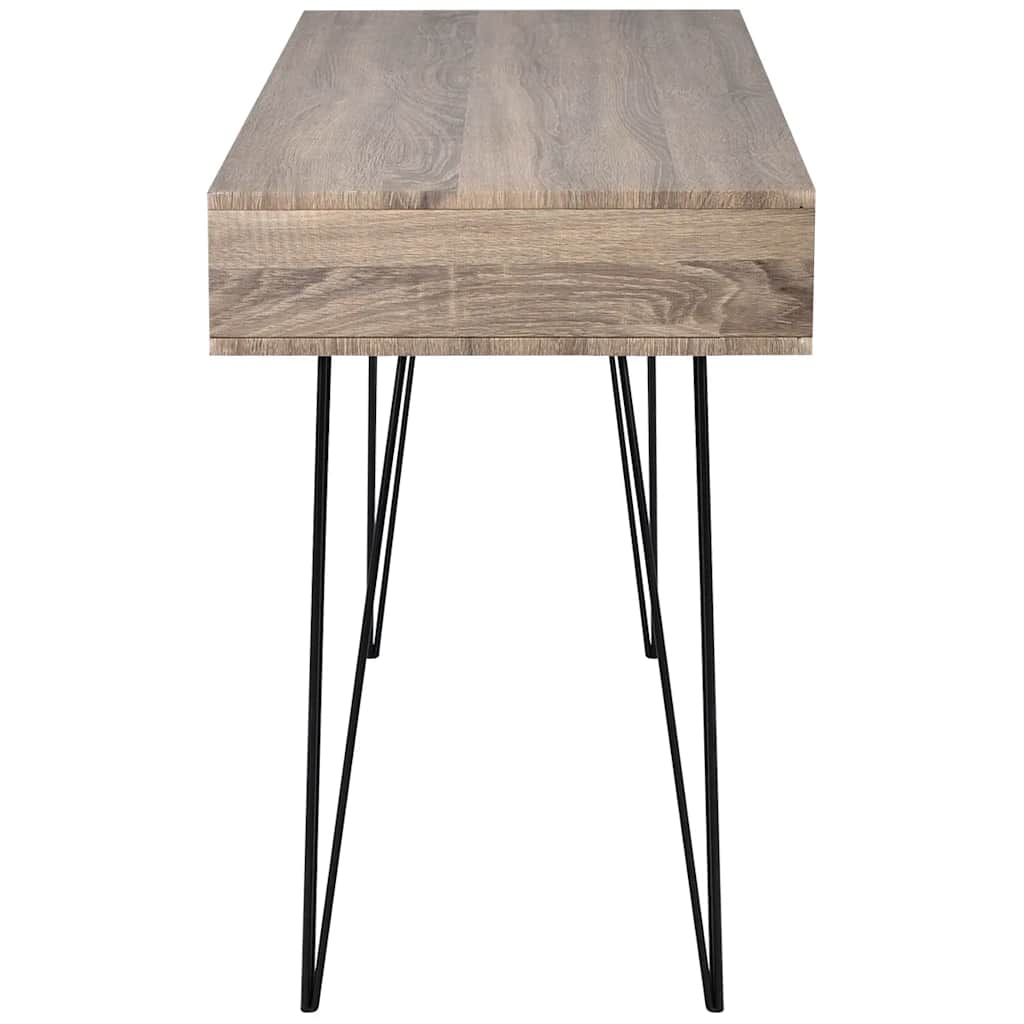 vidaXL Desk | Grey and oak | MDF and Metal | 110 x 50 x 76 cm | Desk 3