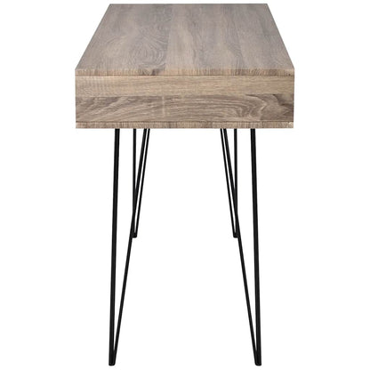 vidaXL Desk | Grey and oak | MDF and Metal | 110 x 50 x 76 cm | Desk 3