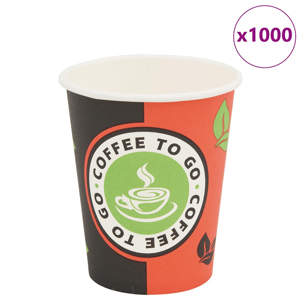 30085 vidaXL 1000 pcs Disposable Coffee Cups Paper 240 ml (8 oz) 1
