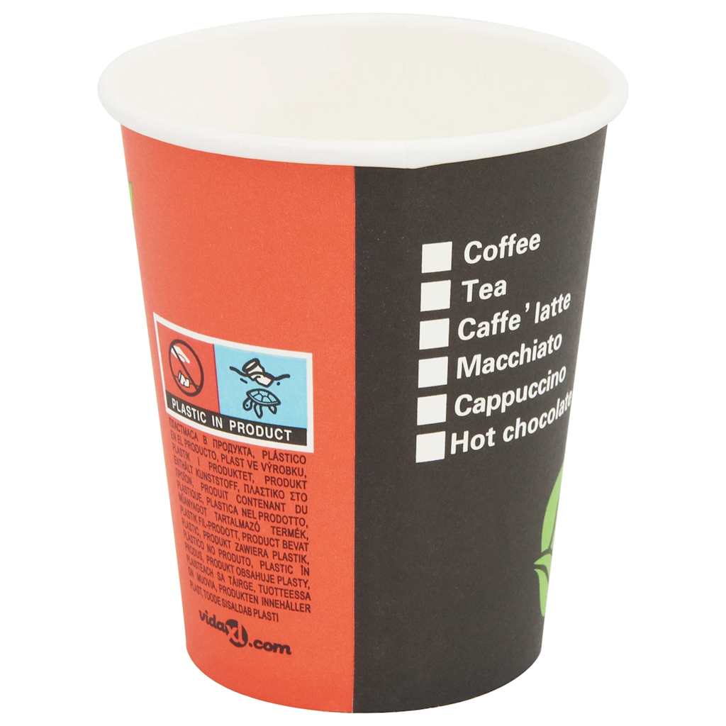 30085 vidaXL 1000 pcs Disposable Coffee Cups Paper 240 ml (8 oz) 5