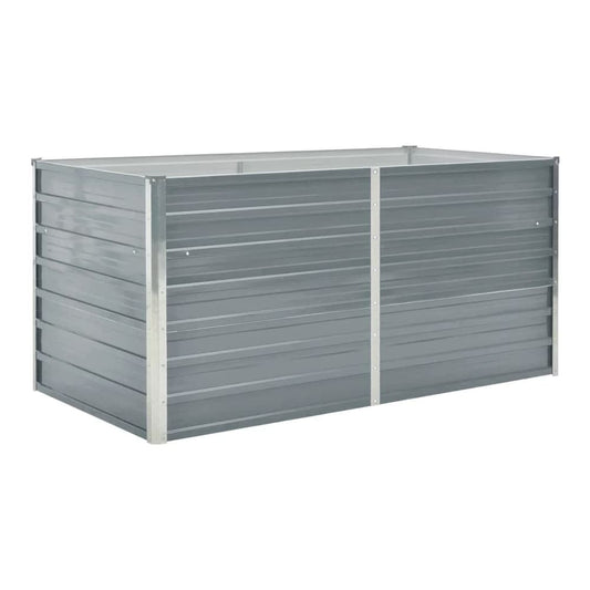 Garden Raised Bed Galvanised Steel Grey 160 cm 77 cm