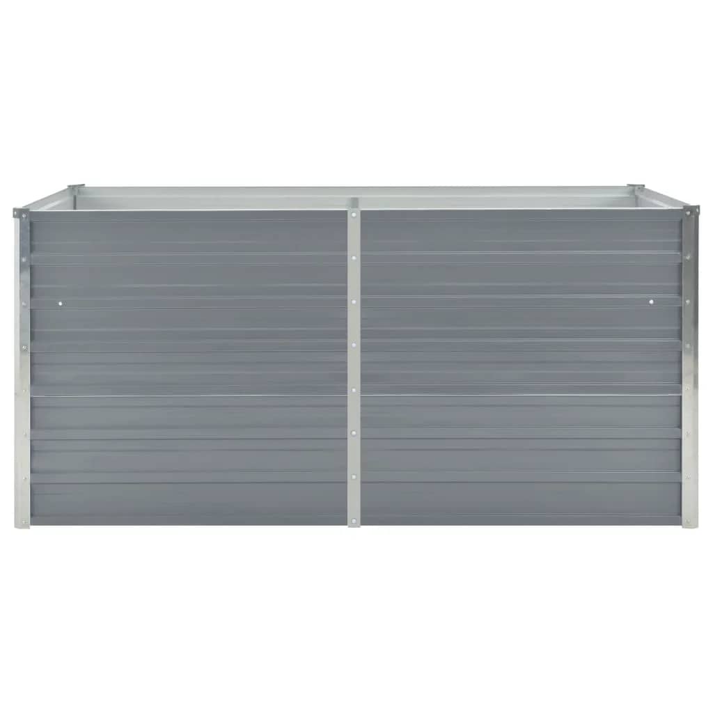 vidaXL Raised Garden Bed | Grey | Galvanised Steel | 160x80x77 cm | Durable 3