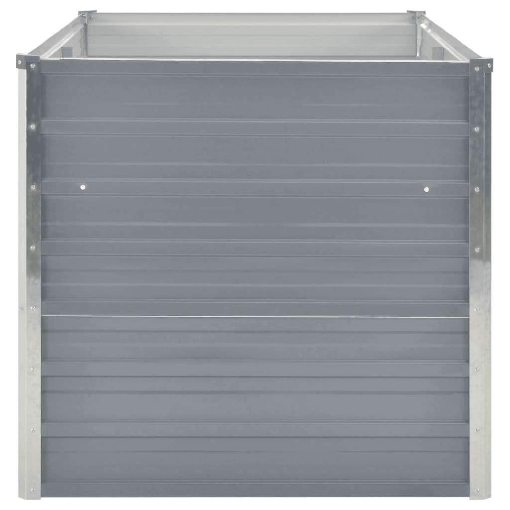 vidaXL Raised Garden Bed | Grey | Galvanised Steel | 160x80x77 cm | Durable 4