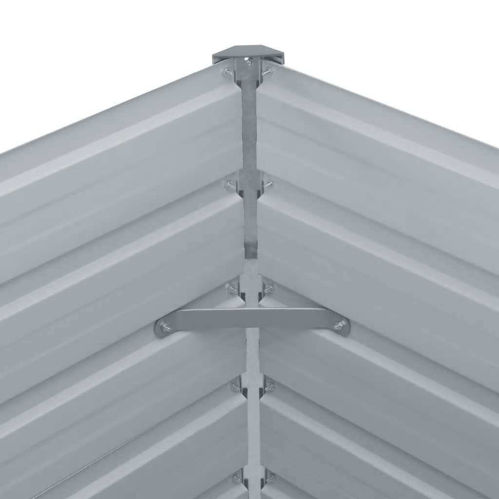 vidaXL Raised Garden Bed | Grey | Galvanised Steel | 160x80x77 cm | Durable 5