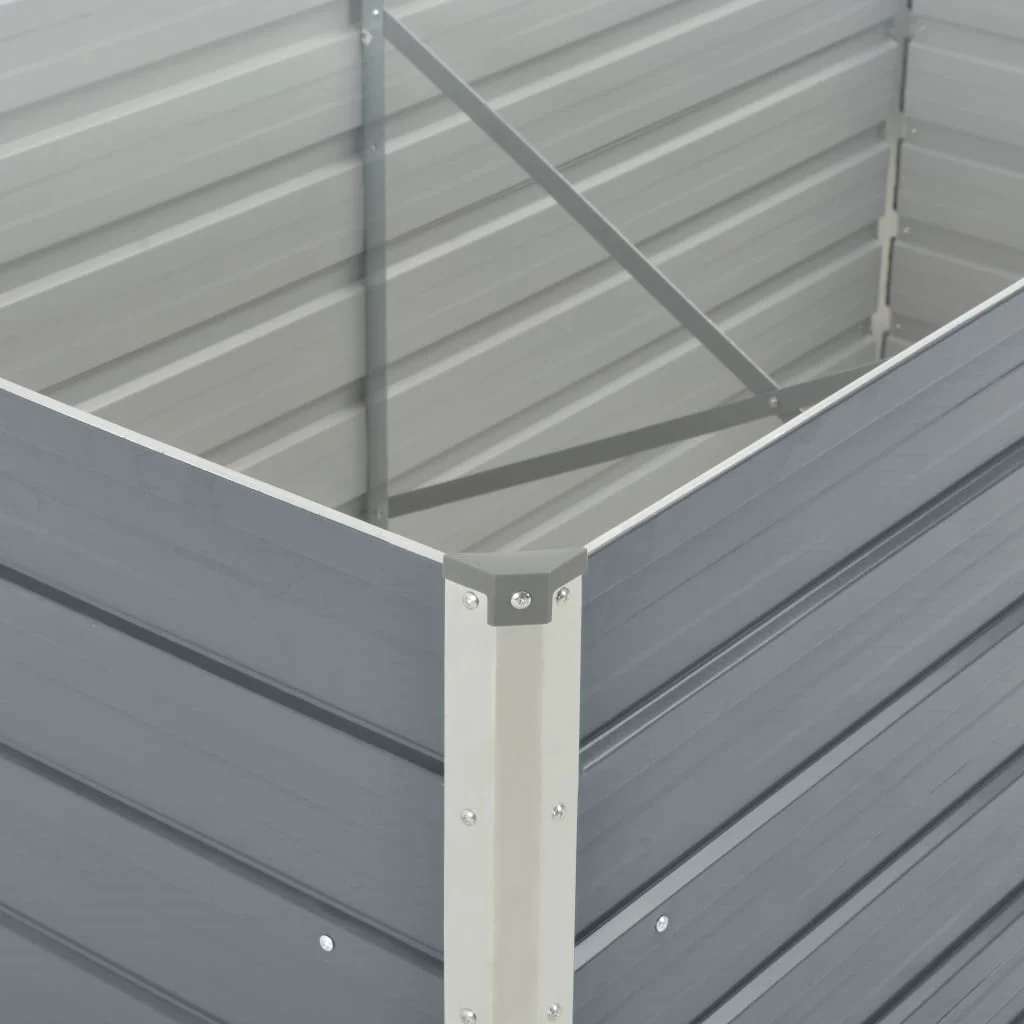 vidaXL Raised Garden Bed | Grey | Galvanised Steel | 160x80x77 cm | Durable 6