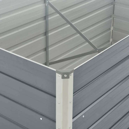 vidaXL Raised Garden Bed | Grey | Galvanised Steel | 160x80x77 cm | Durable 6
