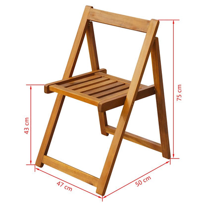vidaXL Folding Chairs 2 pcs Solid Acacia Wood 5