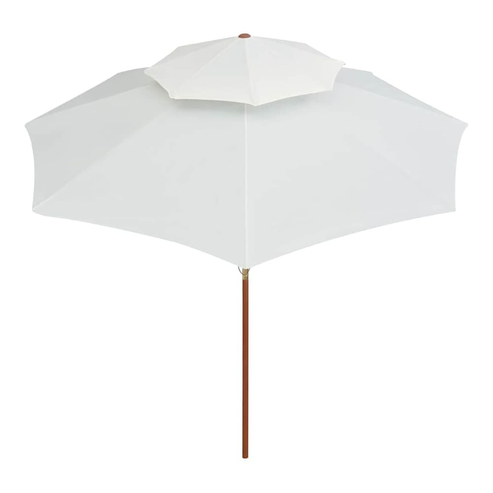 Double Decker Parasol with Wooden Pole 270 cm Cream