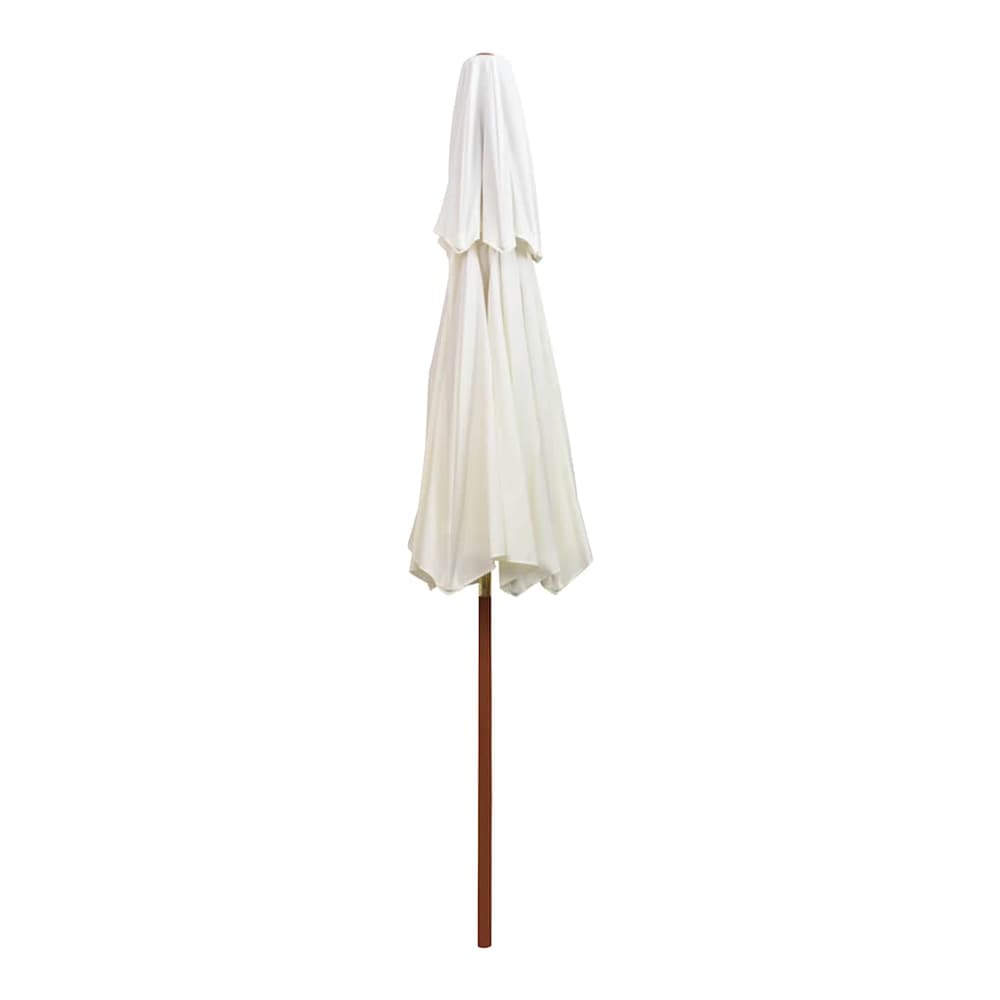 Double Decker Parasol with Wooden Pole 270 cm Cream