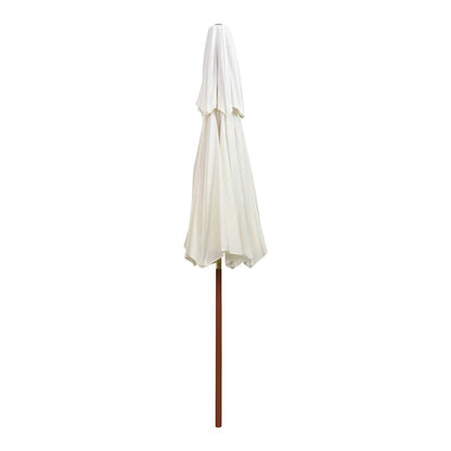 Double Decker Parasol with Wooden Pole 270 cm Cream