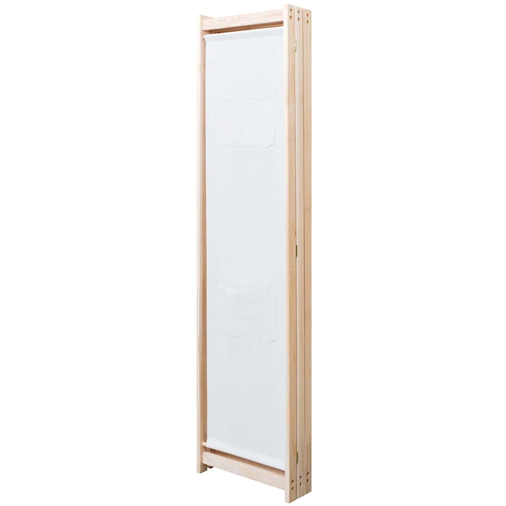vidaXL 3-Panel Room Divider Cream 120x170x4 cm Fabric 3