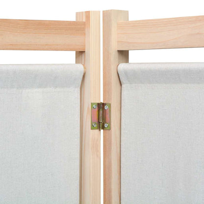 vidaXL 3-Panel Room Divider Cream 120x170x4 cm Fabric 4