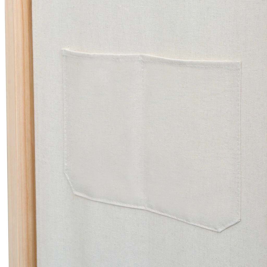 vidaXL 3-Panel Room Divider Cream 120x170x4 cm Fabric 5