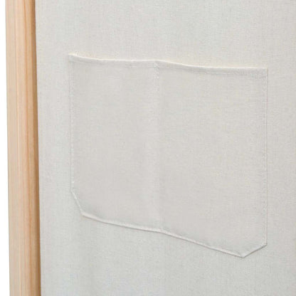 vidaXL 3-Panel Room Divider Cream 120x170x4 cm Fabric 5