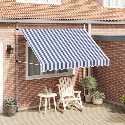 vidaXL Manual Retractable Awning White Frame Width 300 cm