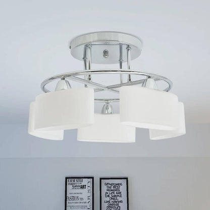 vidaXL Ceiling Lamp | Chrome, White | Glass, Metal | Medium | Ceiling Lamp 1