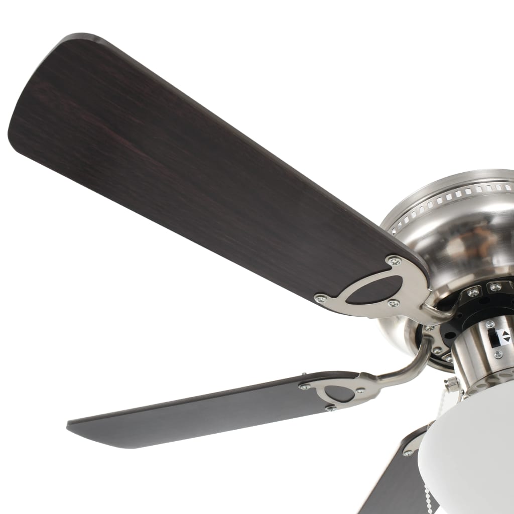 50537 vidaXL Ornate Ceiling Fan with Light 82 cm Dark Brown 6