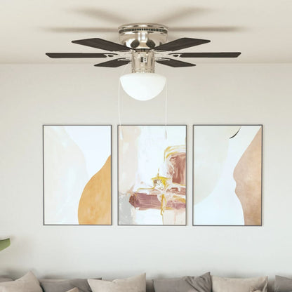 50537 vidaXL Ornate Ceiling Fan with Light 82 cm Dark Brown 1