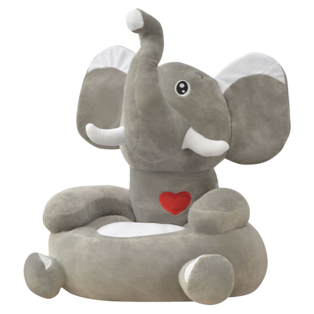 vidaXL Kids' Chair | Grey | 100% polyester plush | Suitable for children 1