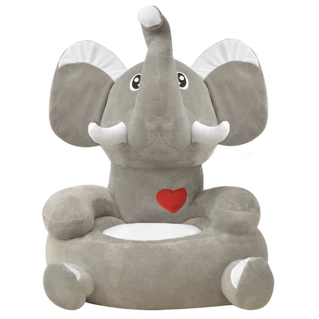 vidaXL Kids' Chair | Grey | 100% polyester plush | Suitable for children 2