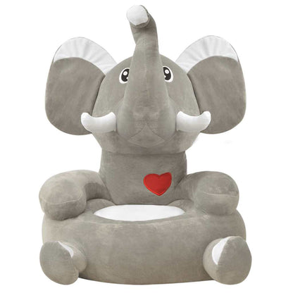 vidaXL Kids' Chair | Grey | 100% polyester plush | Suitable for children 2