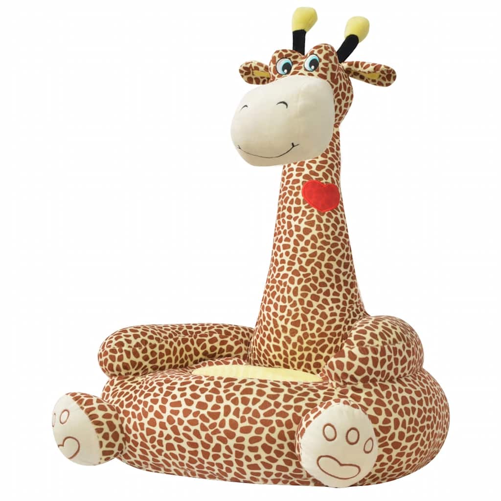 vidaXL Plush Children's Chair Giraffe Brown 1